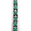 Image 3 : Silver Natural Emerald(5.1ct) (11.36Gm) Bracelet (~length 7cm), Suggested Retail Value $1396