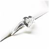 Image 2 : 10K White Gold Diamond(0.05ct) (I, Gh)((heart shaped)ct) Ring (~Size 6), Made in Canada, Appraised R