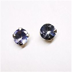 10K Yellow Gold Tanzanite(0.54ct) Freshwater Pearl (2 In 1) Stud Earrings Earrings, Made in Canada, 