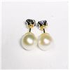 Image 3 : 10K Yellow Gold Tanzanite(0.54ct) Freshwater Pearl (2 In 1) Stud Earrings Earrings, Made in Canada, 