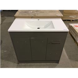 Luxo Marbre GreyVanity 2 Doors and 2 Drawers, 1 white sink, single hole Model: Tender 3618G (900mm x