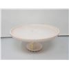 Image 1 : pink 'harp' cake stand -Jeanette Glass (10" top)