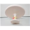 Image 4 : pink 'harp' cake stand -Jeanette Glass (10" top)
