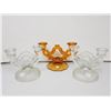 Image 1 : depression glass candle holders (3)
