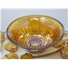 Image 2 : Iridescent punch bowl- 12 cups with ladle