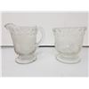 Image 4 : pressed glass cream and sugar "Nugget" 1875-1925