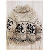 Image 5 : Cowichon sweater, approx size Large, measures 21 inches laid flat from armpit to armpit and 28 inche