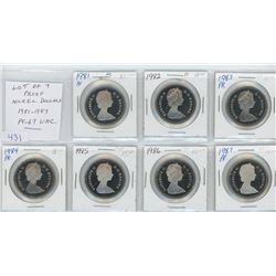 Lot of 7 Proof nickel dollars: 1981, 1982, 1983, 1984, 1985, 1986, 1987. All Proof-67 with Ultra Hea