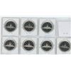 Image 2 : Lot of 7 Proof nickel dollars: 1981, 1982, 1983, 1984, 1985, 1986, 1987. All Proof-67 with Ultra Hea