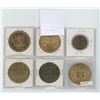 Image 2 : Lot of 6 Hawaii coins and trade dollars: 1847 King Kamehameha III; Honolulu dollar; Aloha dollar; Ka