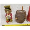 Image 3 : TWO BOTTLES, ONE DECANTER (BARRELL & FIRE EXTINGUISHER SHAPED)