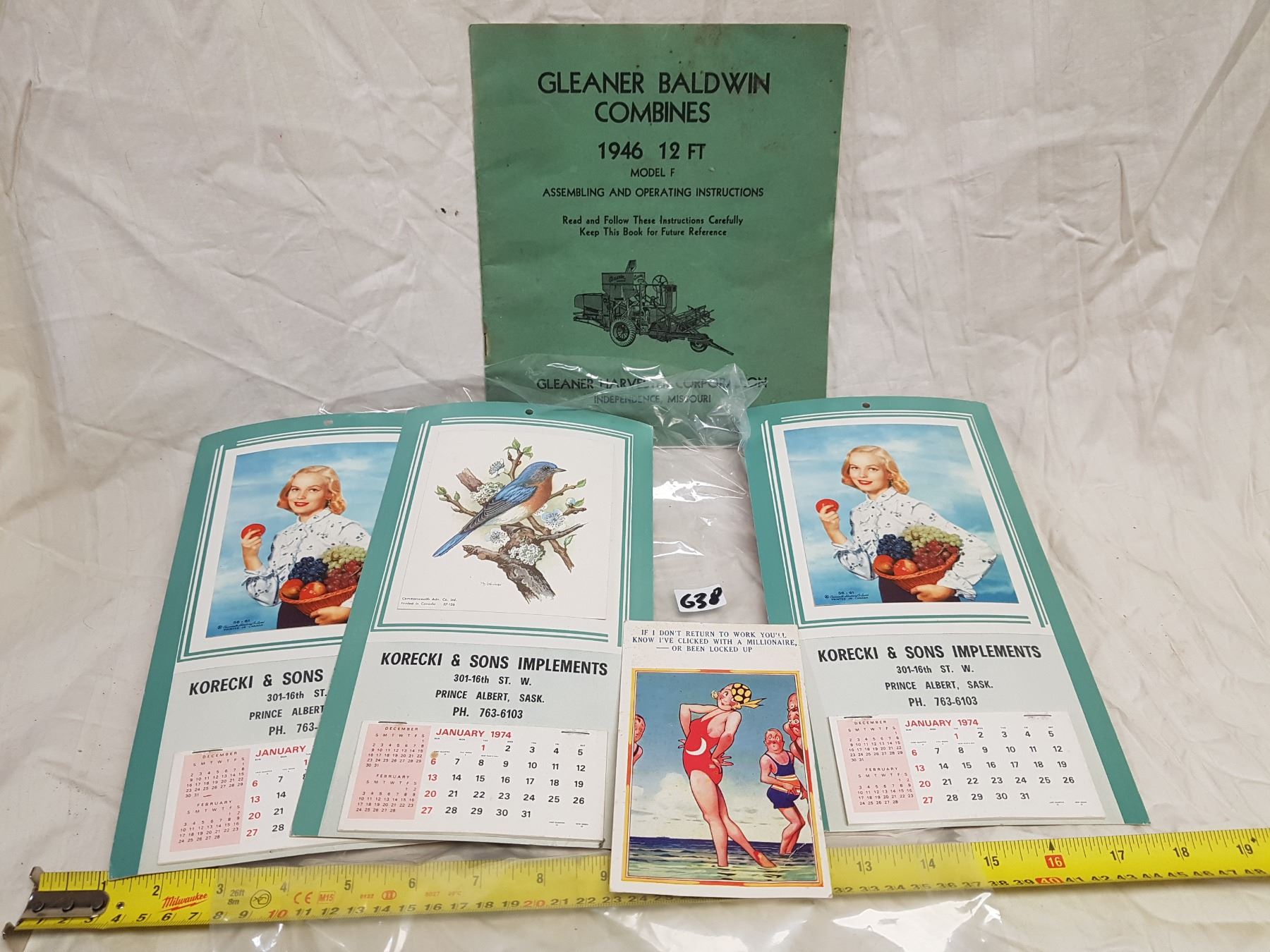 THREE CALENDARS AND COMBINE MANUAL