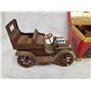 Image 2 : ANTIQUE TIN CAR AND TREASURE CHEST WITH RCMP BEARS