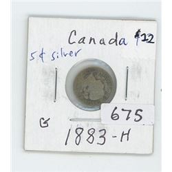 1883H CANADIAN 5 CENT