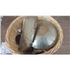 Image 2 : BASKET OF AUTO RELATED ITEMS - CHROME, HUBCAPS, ETC.