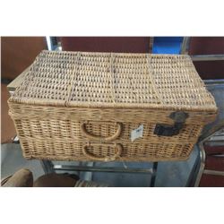 WICKER BASKET FULL OF TRACTOR MANUALS - CASE, IH, JOHN DEERS, ETC.