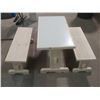 Image 1 : TABLE WITH TWO BENCHES - TABLE 32" X17.75" X 20", BENCHES 10" X 32" X12"
