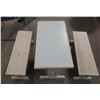 Image 3 : TABLE WITH TWO BENCHES - TABLE 32" X17.75" X 20", BENCHES 10" X 32" X12"