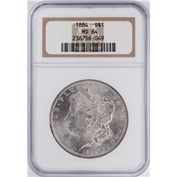 1884 $1 Morgan Silver Dollar Coin NGC MS64
