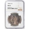 Image 1 : 1884-O $1 Morgan Silver Dollar NGC MS63 Nice Toning