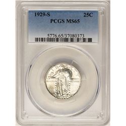 1929-S Standing Liberty Quarter Coin PCGS MS65