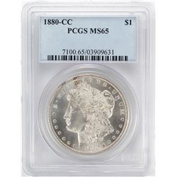 1880-CC $1 Morgan Silver Dollar Coin PCGS MS65