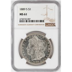 1889-S $1 Morgan Silver Dollar Coin NGC MS61