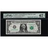 Image 1 : 1981A $1 Federal Reserve Note Misplaced Back Plate # ERROR PMG Superb Gem Unc 67EPQ