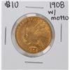 Image 1 : 1908 with Motto $10 Indian Head Eagle Gold Coin