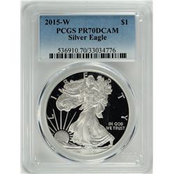 2015-W $1 Proof American Silver Eagle Coin PCGS PR70DCAM