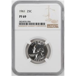 1961 Proof Washington Quarter Coin NGC PF69