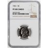 Image 1 : 1961 Proof Jefferson Nickel Coin NGC PF68 Cameo
