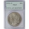 Image 1 : 1901-O $1 Morgan Silver Dollar Coin PCGS MS63 Old Green Rattler