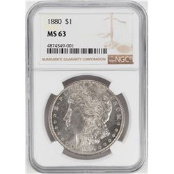 1880 $1 Morgan Silver Dollar Coin NGC MS63