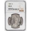 Image 1 : 1880 $1 Morgan Silver Dollar Coin NGC MS63