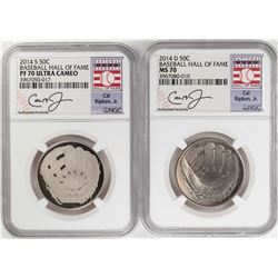 2014 Baseball Hall of Fame Half Dollar Coins NGC MS70/PF70 Ultra Cameo Cal Ripken Jr. Set