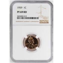 1959 Proof Lincoln Memorial Cent Coin NGC PF69RD