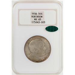 1936 Arkansas Robinson Commemorative Half Dollar Coin NGC MS65 CAC