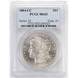 1884-CC $1 Morgan Silver Dollar Coin PCGS MS65