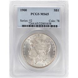 1900 $1 Morgan Silver Dollar Coin PCGS MS65