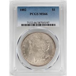 1882 $1 Morgan Silver Dollar Coin PCGS MS66
