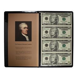 Uncut Sheet of (4) 2003 $10 Federal Reserve Star Notes