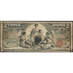 1896 $2 Educational Silver Certificate Note
