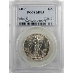 1946-S Walking Liberty Half Dollar Coin PCGS MS65