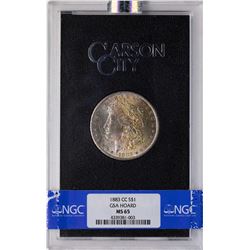 1883-CC $1 Morgan Silver Dollar Coin GSA Hoard NGC MS65 AMAZING Toning