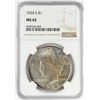 Image 1 : 1924-S $1 Peace Silver Dollar Coin NGC MS62
