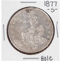 1877-S $1 Trade Silver Dollar Coin - Hole