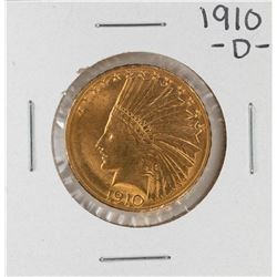 1910-D $10 Indian Head Eagle Gold Coin