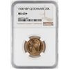 Image 1 : 1908 VBP GJ Denmark 20 Kroners Gold Coin NGC MS63+