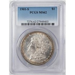 1901-S $1 Morgan Silver Dollar Coin PCGS MS62